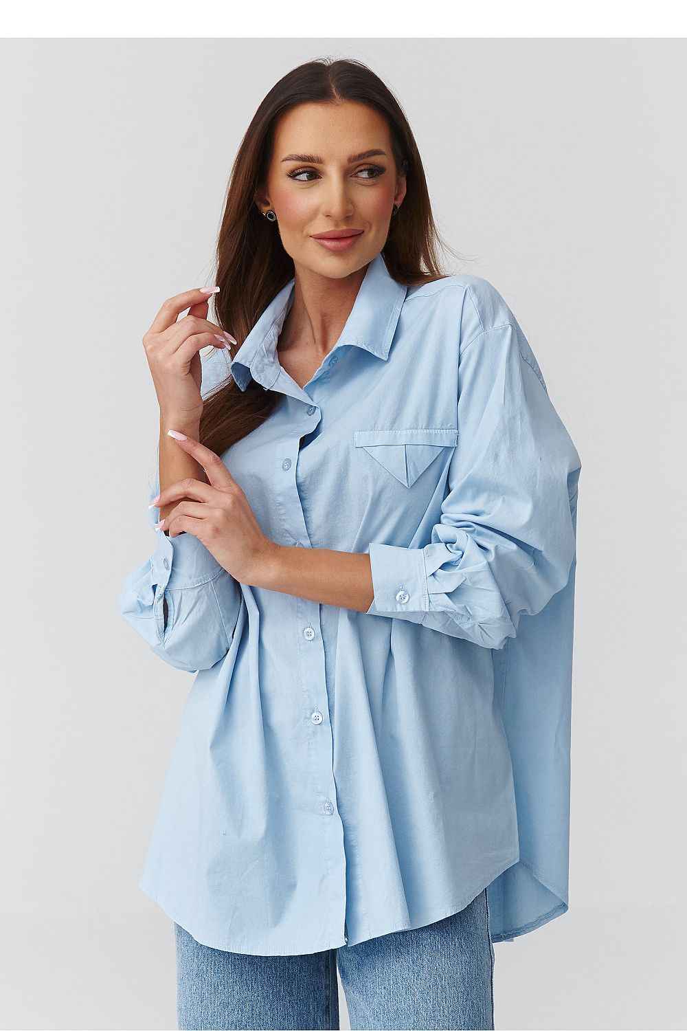 Long sleeve shirt model 224102 Makadamia