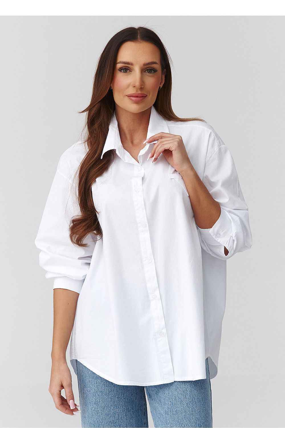 Long sleeve shirt model 224103 Makadamia