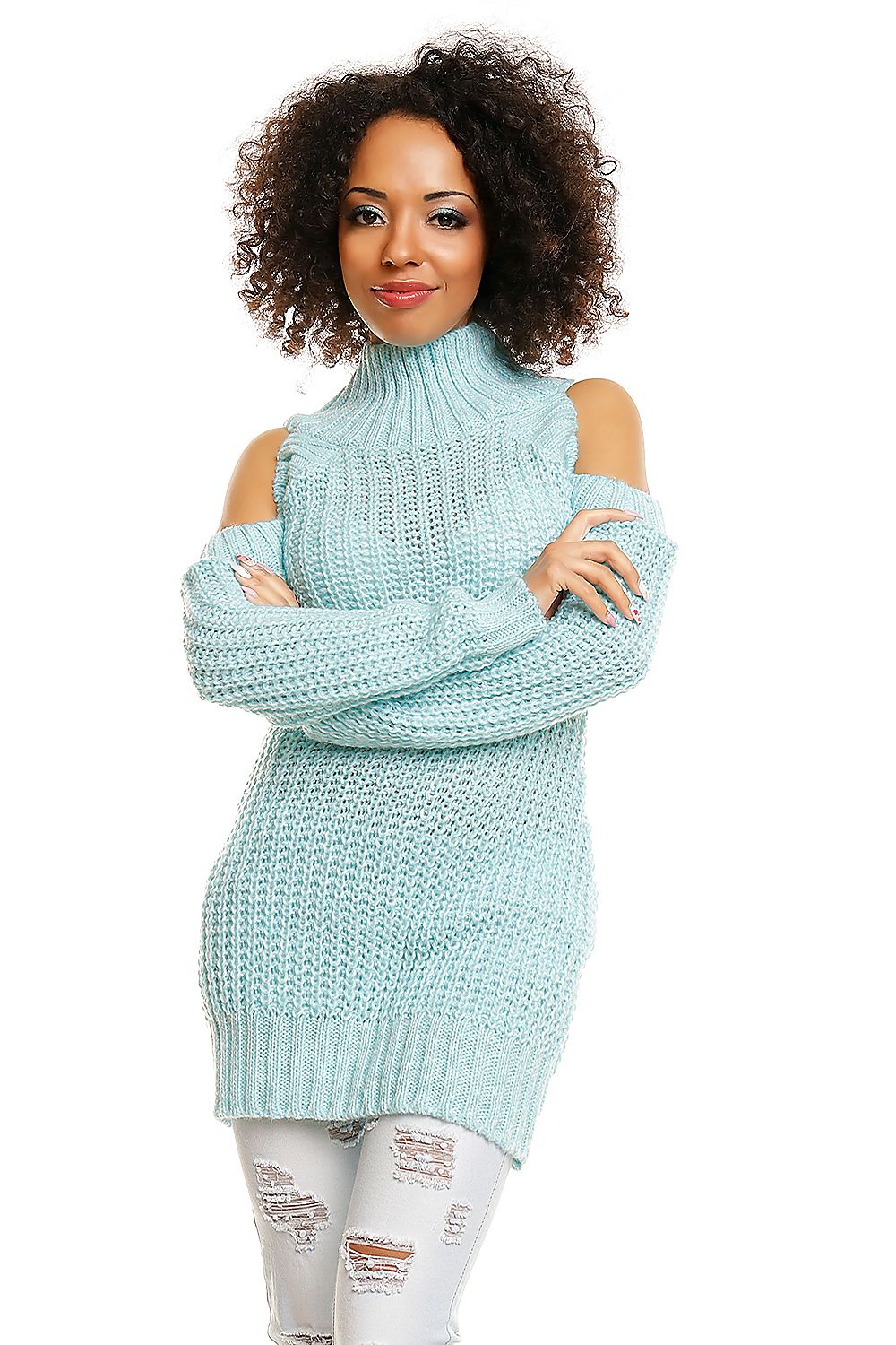 Hard-knitted jumper model 84344