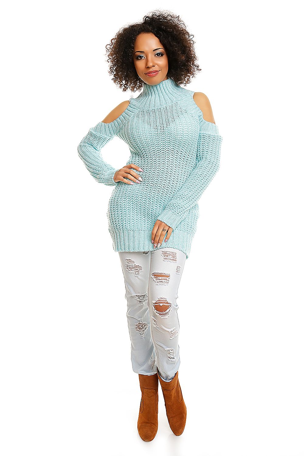 Hard-knitted jumper model 84344