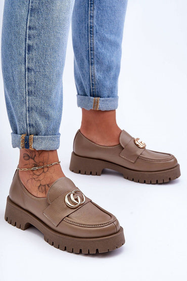 Heeled low shoes model 186415