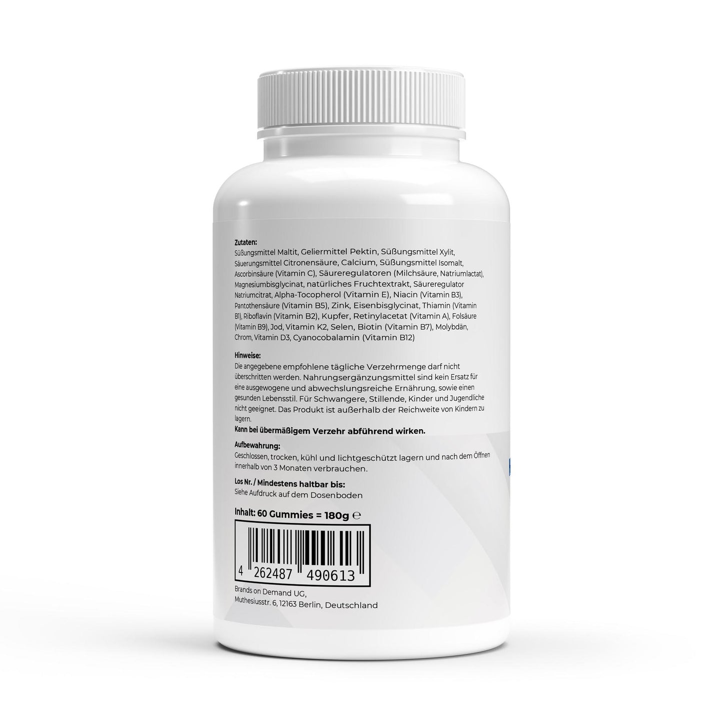 Gomas multivitamínicas e minerais premium - 60 unidades.