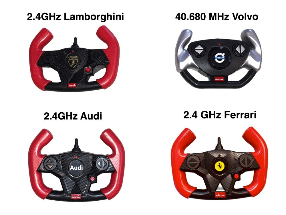 Comando RASTAR de 2,4 GHz para carros elétricos infantis.
