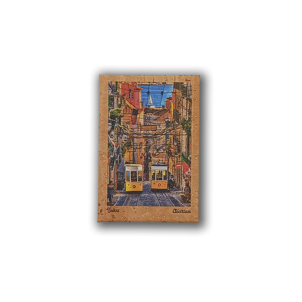 Lisbon Trams - Cork Fridge Magnet