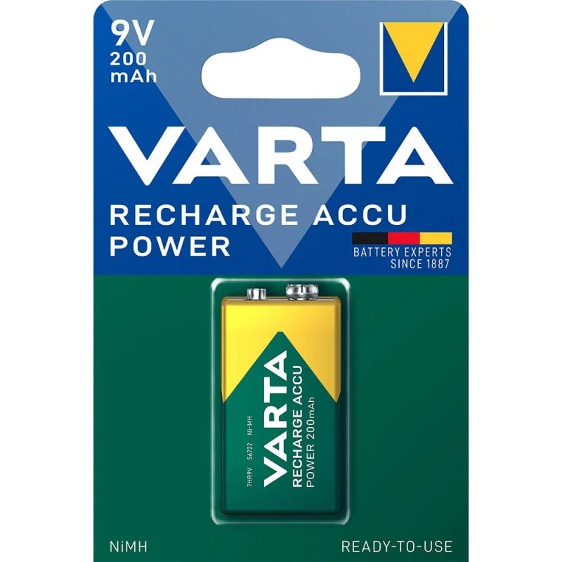 Pilhas Recarregáveis Varta 9V 200 mAh