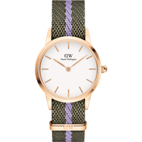 Daniel Wellington DW Watch Iconic NATO Green/Purple 28mm Rose Gold