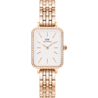 Daniel Wellington DW Watch Quadro Lumine Bezel 5-Link Melrose 20x26mm Rose Gold