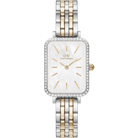 Daniel Wellington DW Watch Quadro Lumine Bezel 5-Link Two-Tone MOP 20x26mm Silver
