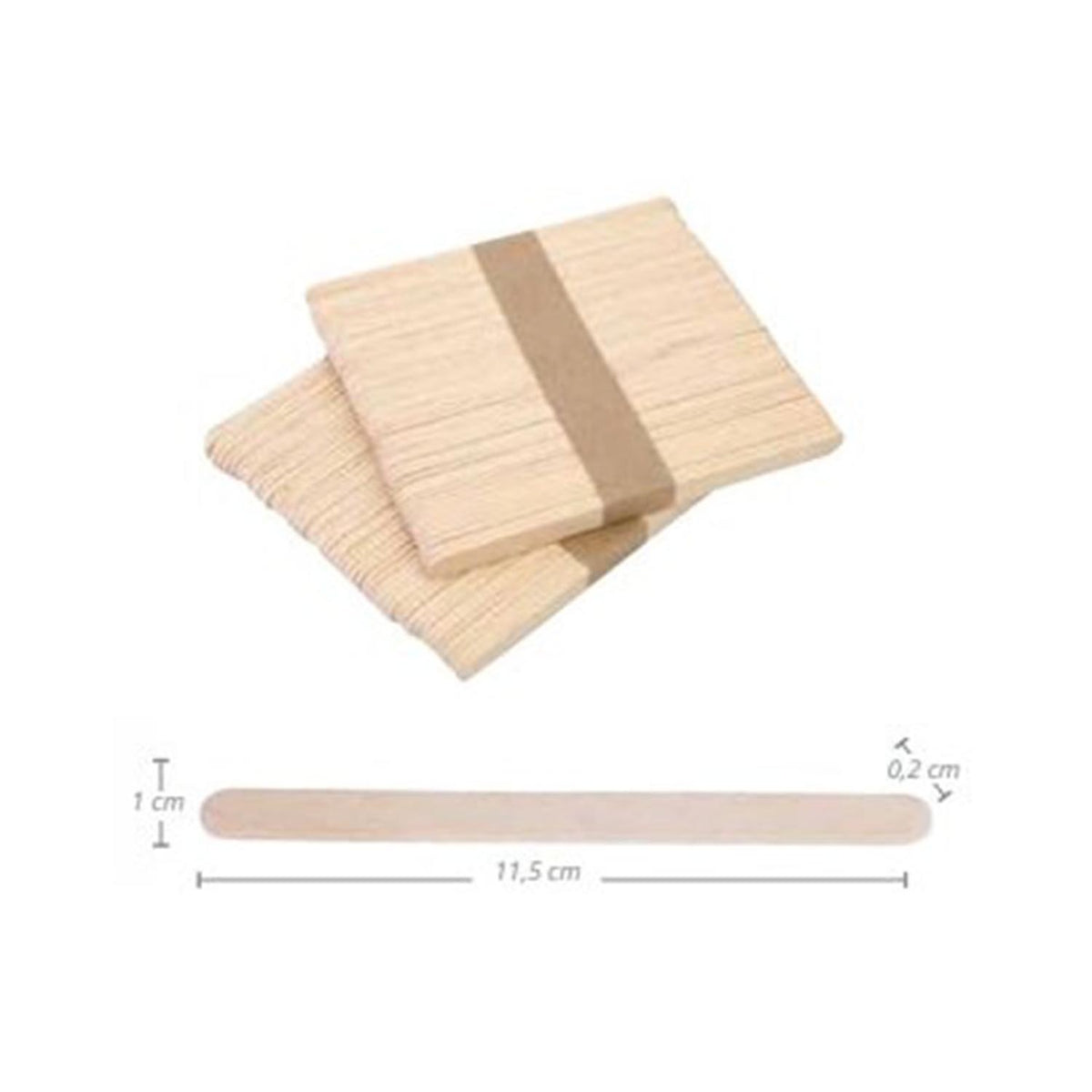 Pollié Espátulas de Madeira para Cera 115 × 10 Mm – 100 Unidades