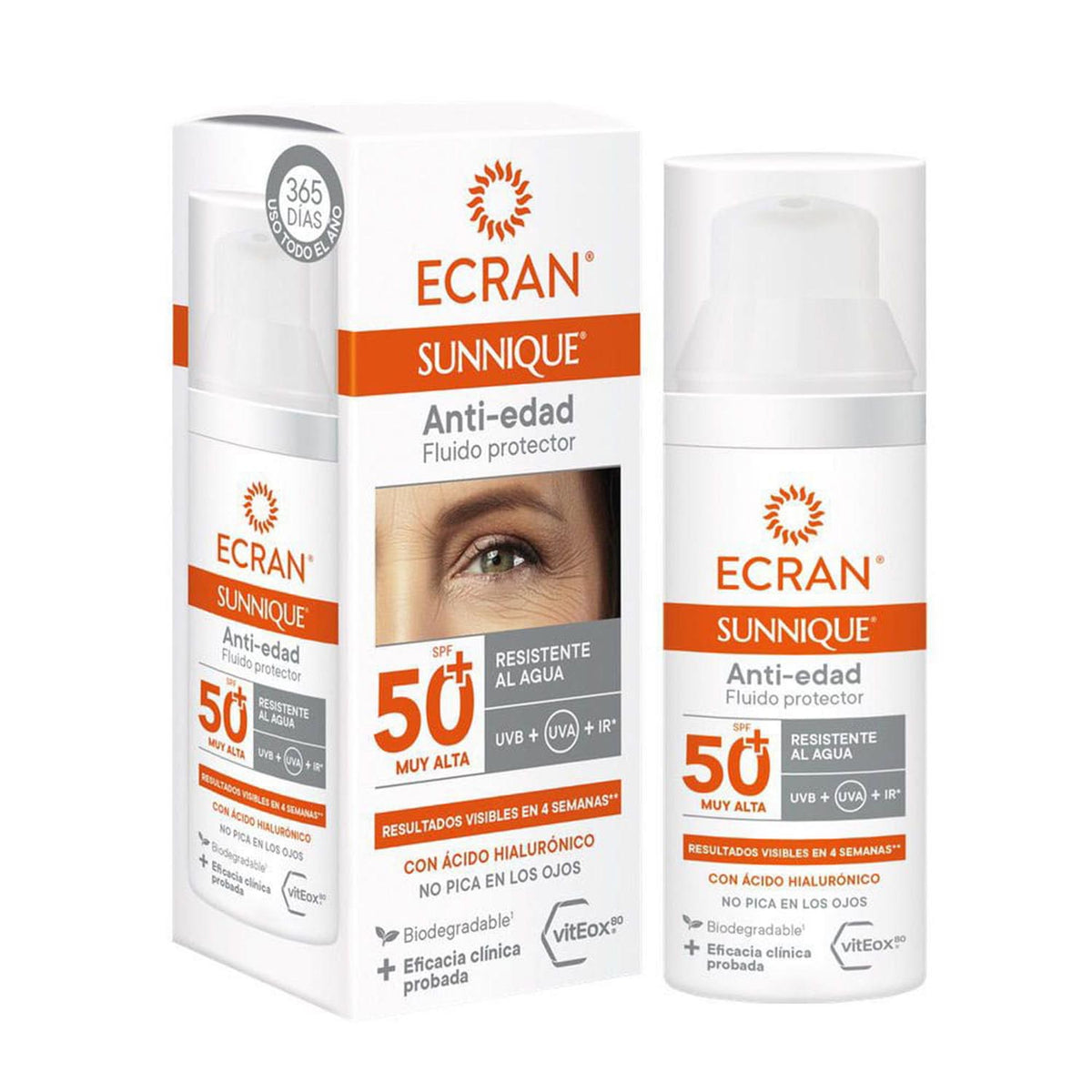 ecran sunnique fluido protector anti-edad spf50+ 50ml
