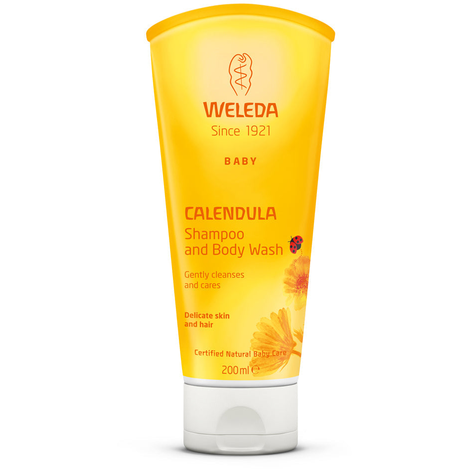weleda baby calendula champô gel de banho 200ml