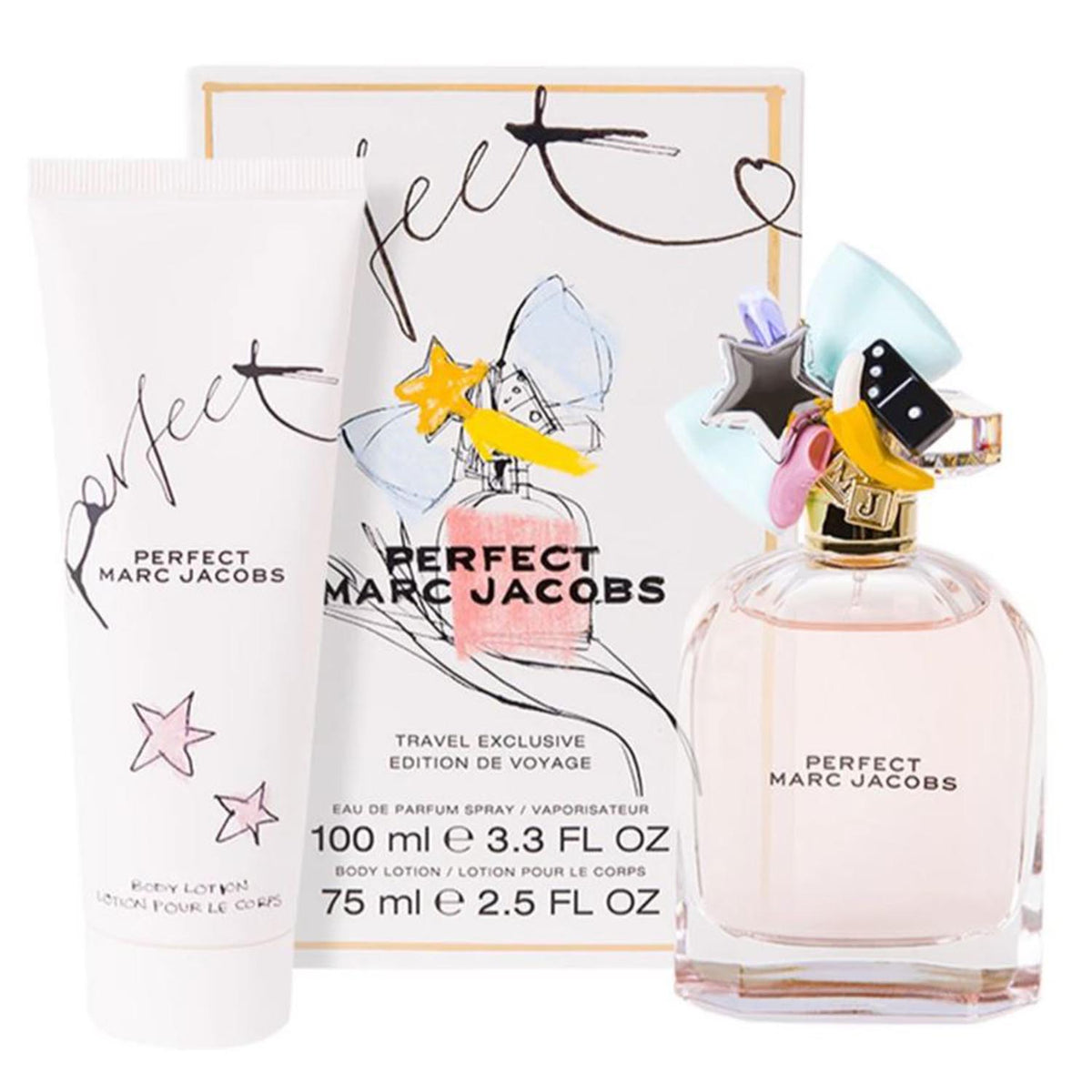 marc jacobs perfect água de perfume 100ml + loção corporal 75ml