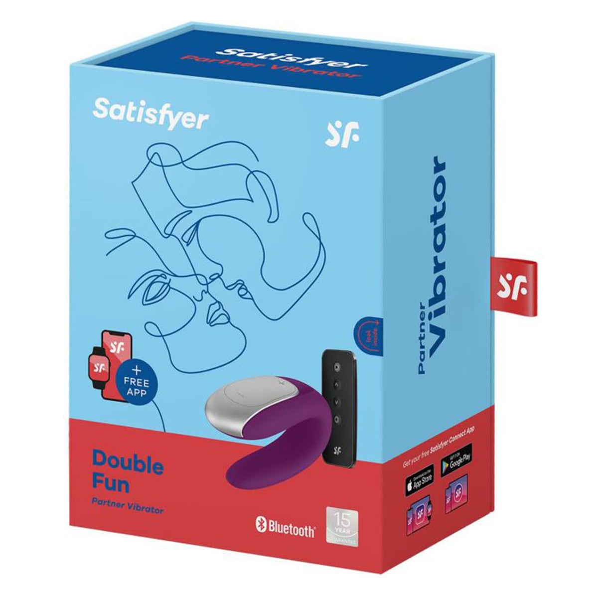 satisfyer double fun vibrador parejas violeta bluetooth app 1un