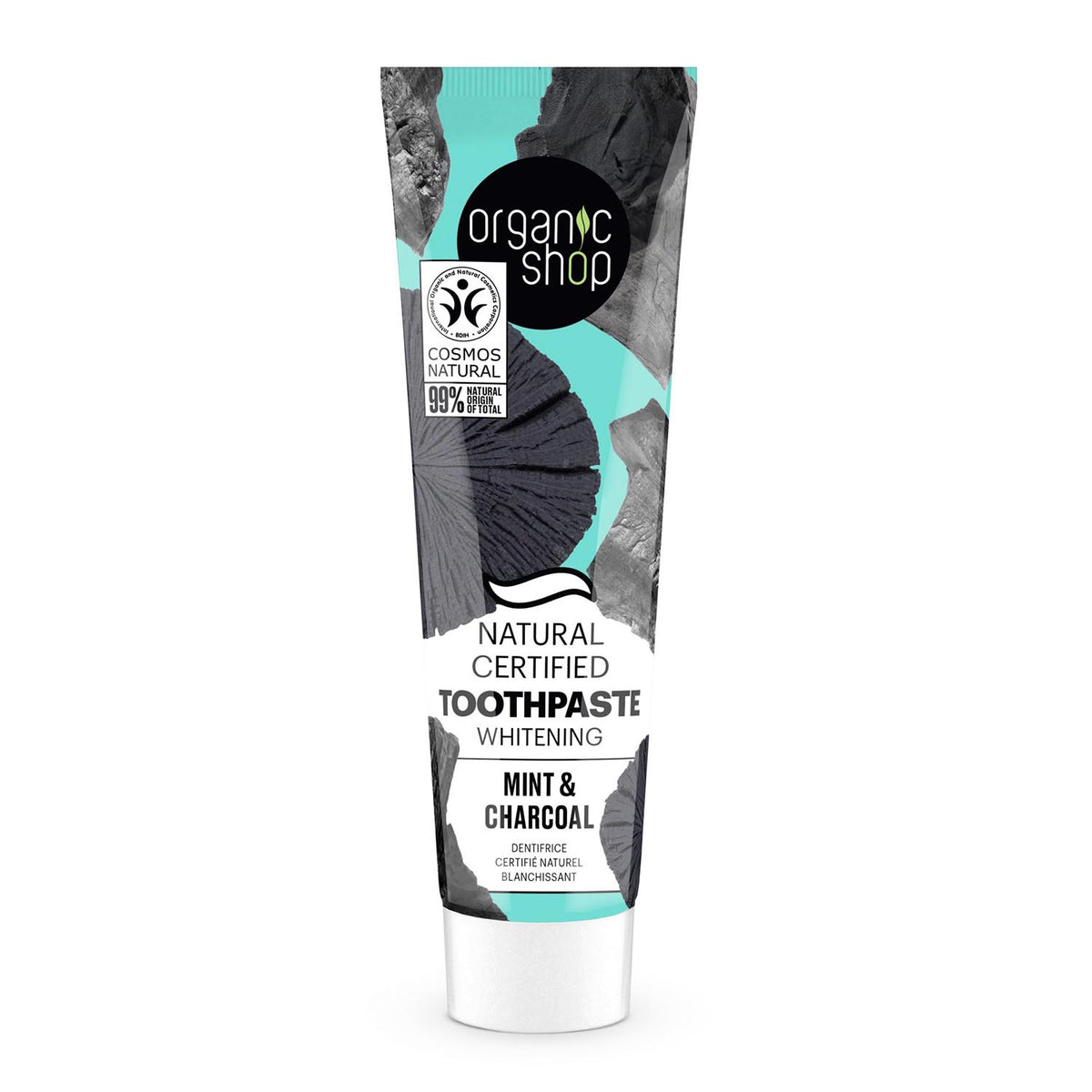 organic shop mint dentifrico blanqueador 100g