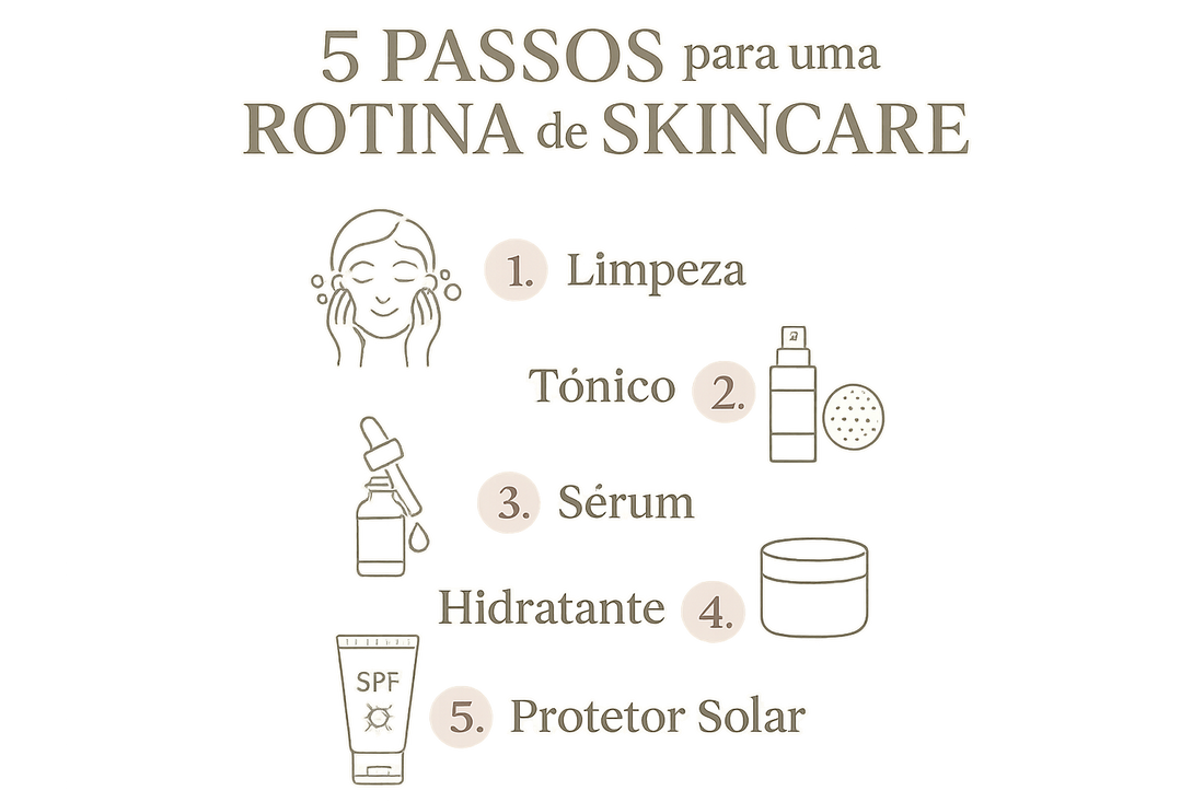 💧 5 passos para uma rotina de skincare simples e eficaz