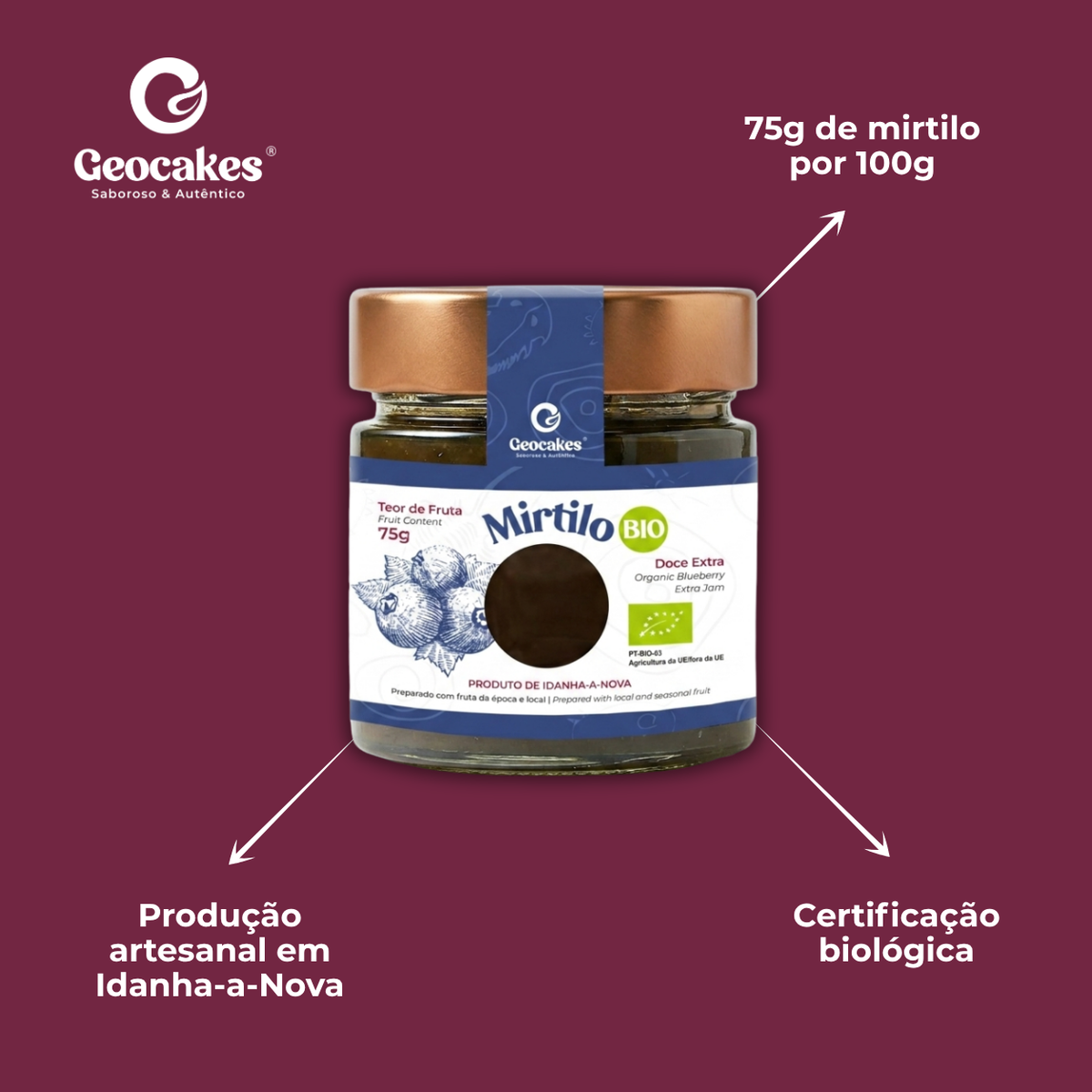 Doce Extra de Mirtilo Biológico da Beira Baixa