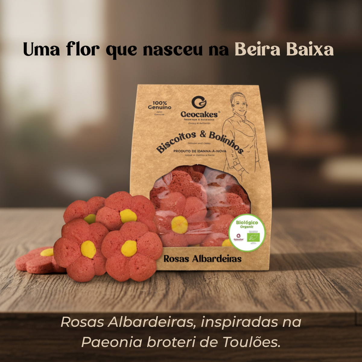 Rosas Albardeiras Biológicas, Biscoitos Artesanais (170g)