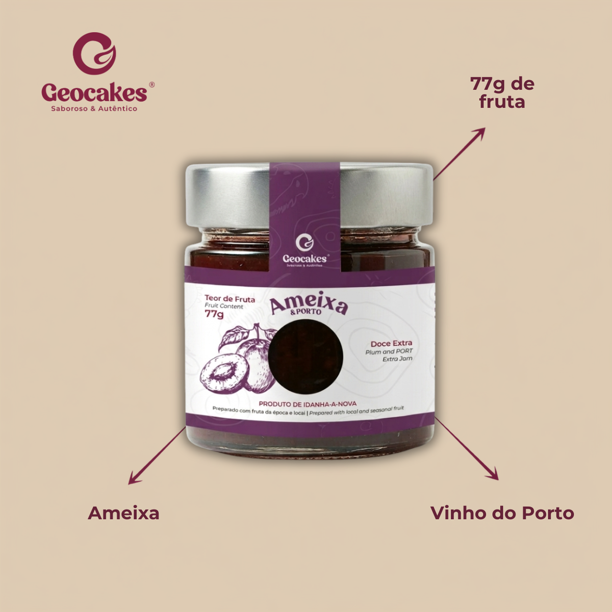 Doce Extra de Ameixa e Porto Artesanal