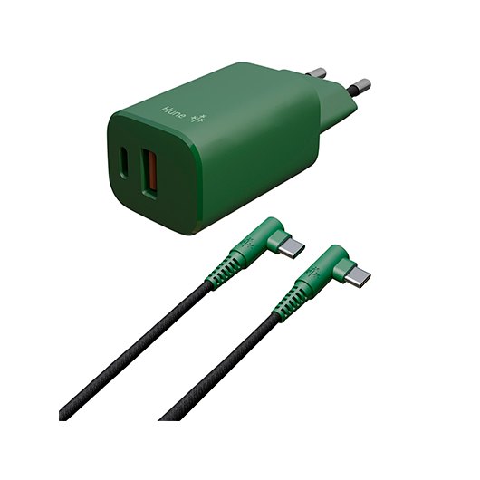 Cargador Dual Hune Eco 20W Cabo Tipo C Lightning