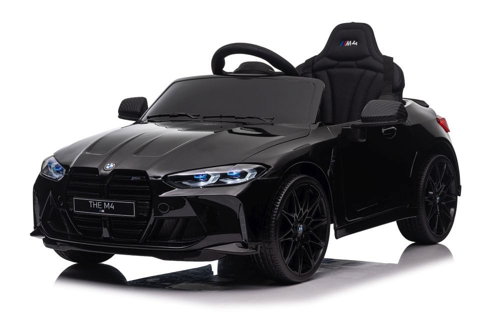 BMW M4, 12 volt elektrische kinderauto, Leder zitje, Rubberen banden, Kinder Accu Auto!