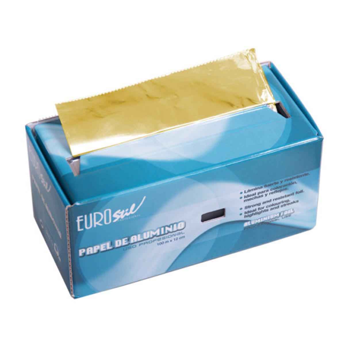 Eurostil Profesional Papel De Aluminio Oro Rolo 100M 1Un