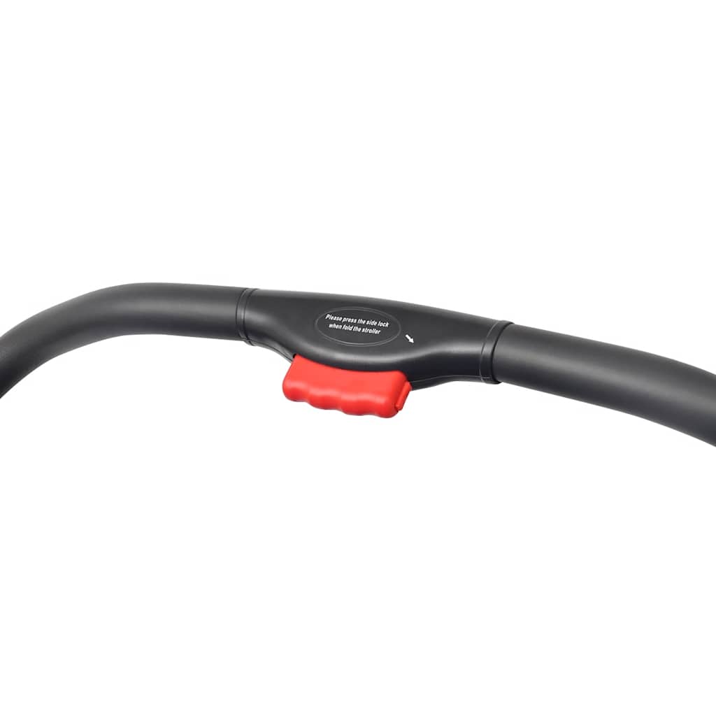 vidaXL Carrinho de bebé para gémeos, aço vermelho e preto