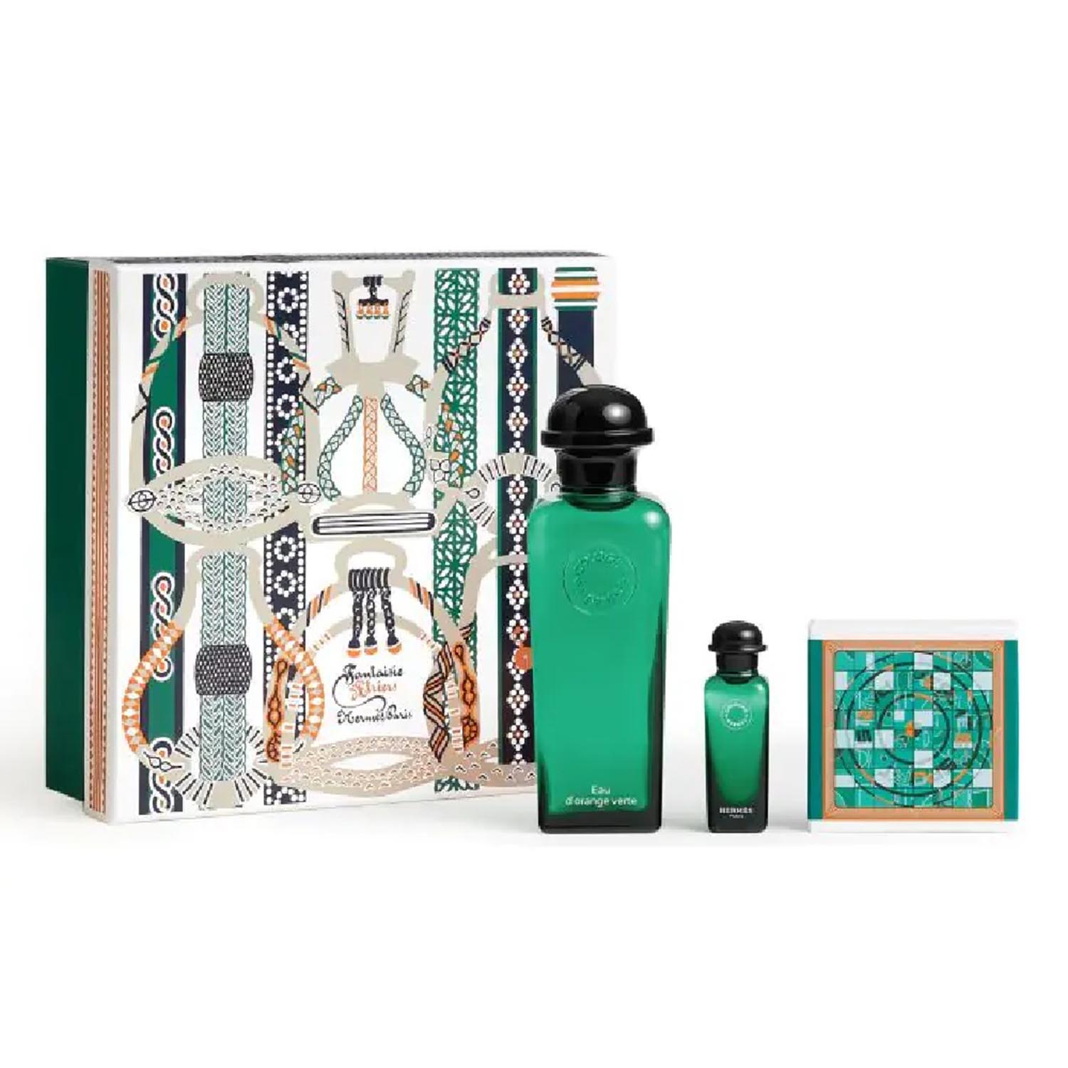 HERMES EAU D'ORANGE VERTE EAU DE COLOGNE 100ML VAPORIZADOR + MINIATURA 7 5ML + JABON 50GR