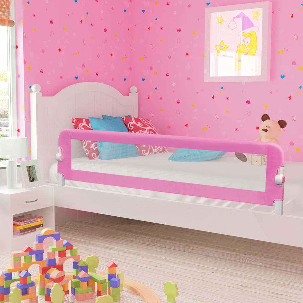 vidaXL Barra segur. cama infantil 102x42cm poliéster cinza-acastanhado