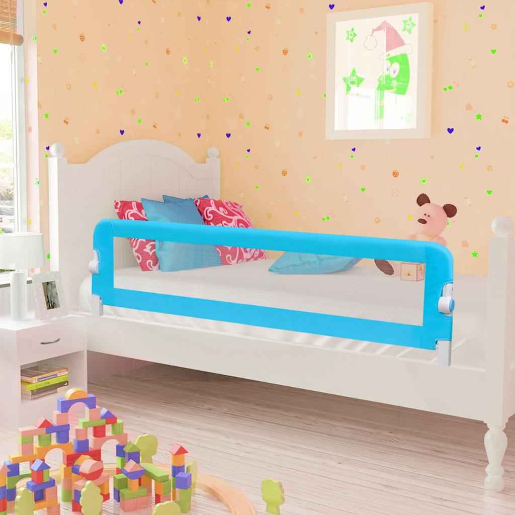 vidaXL Barra segur. cama infantil 102x42cm poliéster cinza-acastanhado
