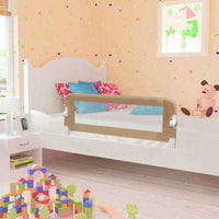 vidaXL Barra segur. cama infantil 102x42cm poliéster cinza-acastanhado