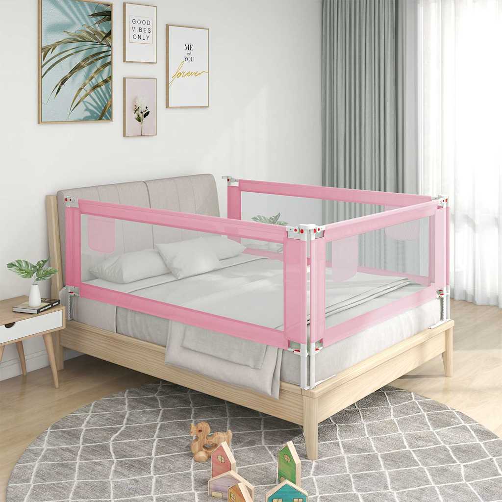 vidaXL Barra de segurança p/ cama infantil tecido 90x25 cm verde