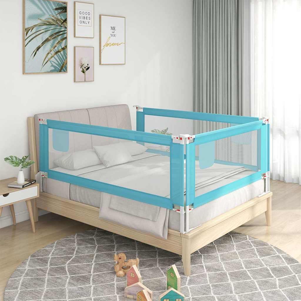 vidaXL Barra de segurança p/ cama infantil tecido 90x25 cm verde