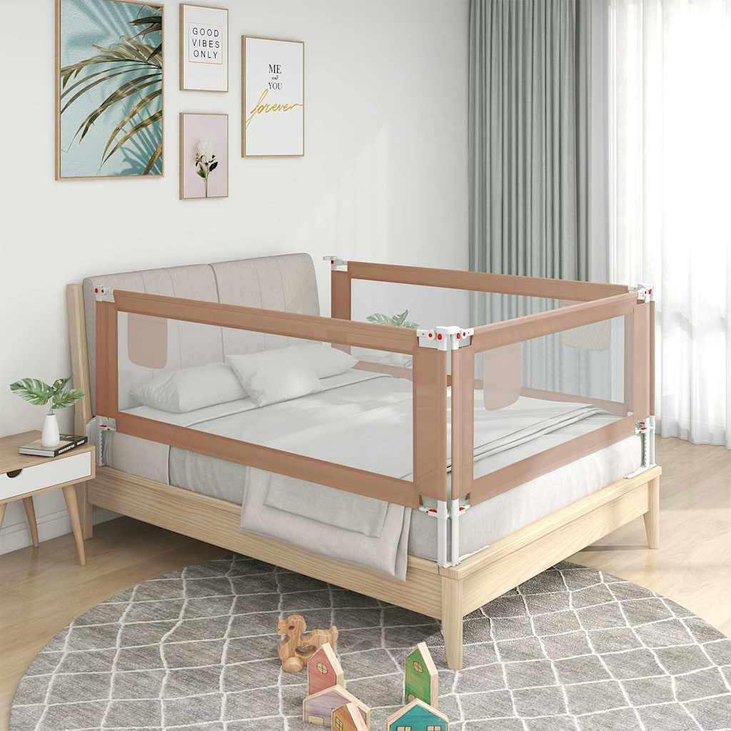 vidaXL Barra de segurança p/ cama infantil tecido 90x25 cm verde
