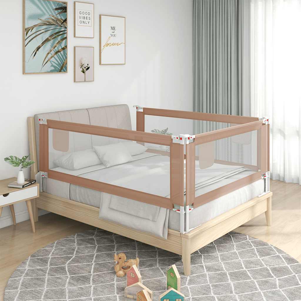 vidaXL Barra de segurança p/ cama infantil tecido 90x25 cm verde
