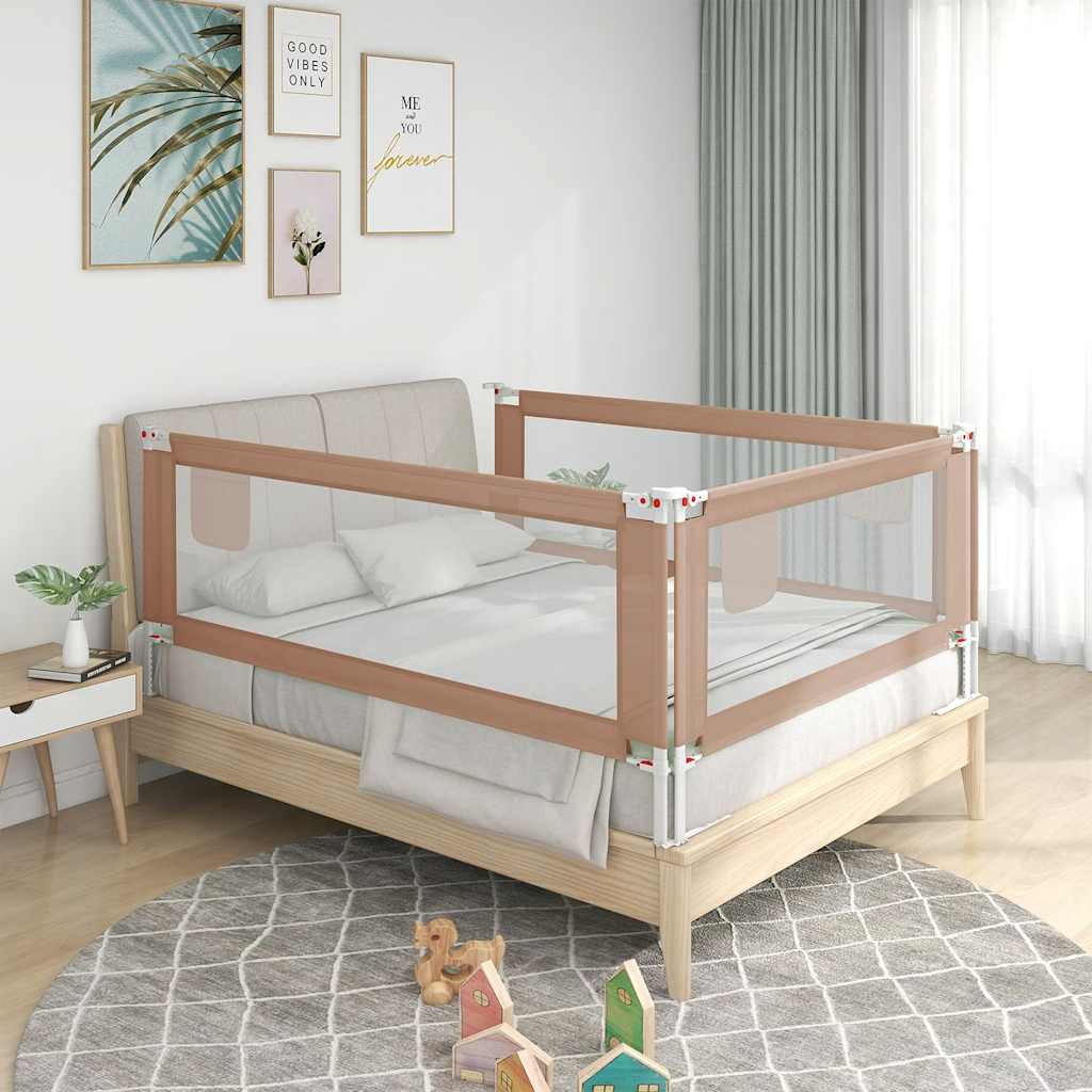 vidaXL Barra de segurança p/ cama infantil tecido 90x25 cm verde
