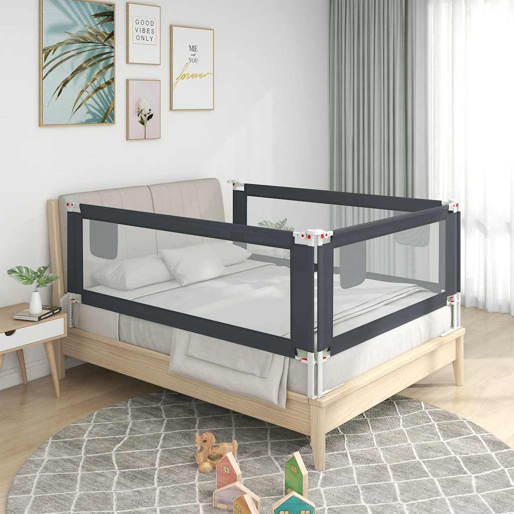 vidaXL Barra de segurança p/ cama infantil tecido 90x25 cm verde
