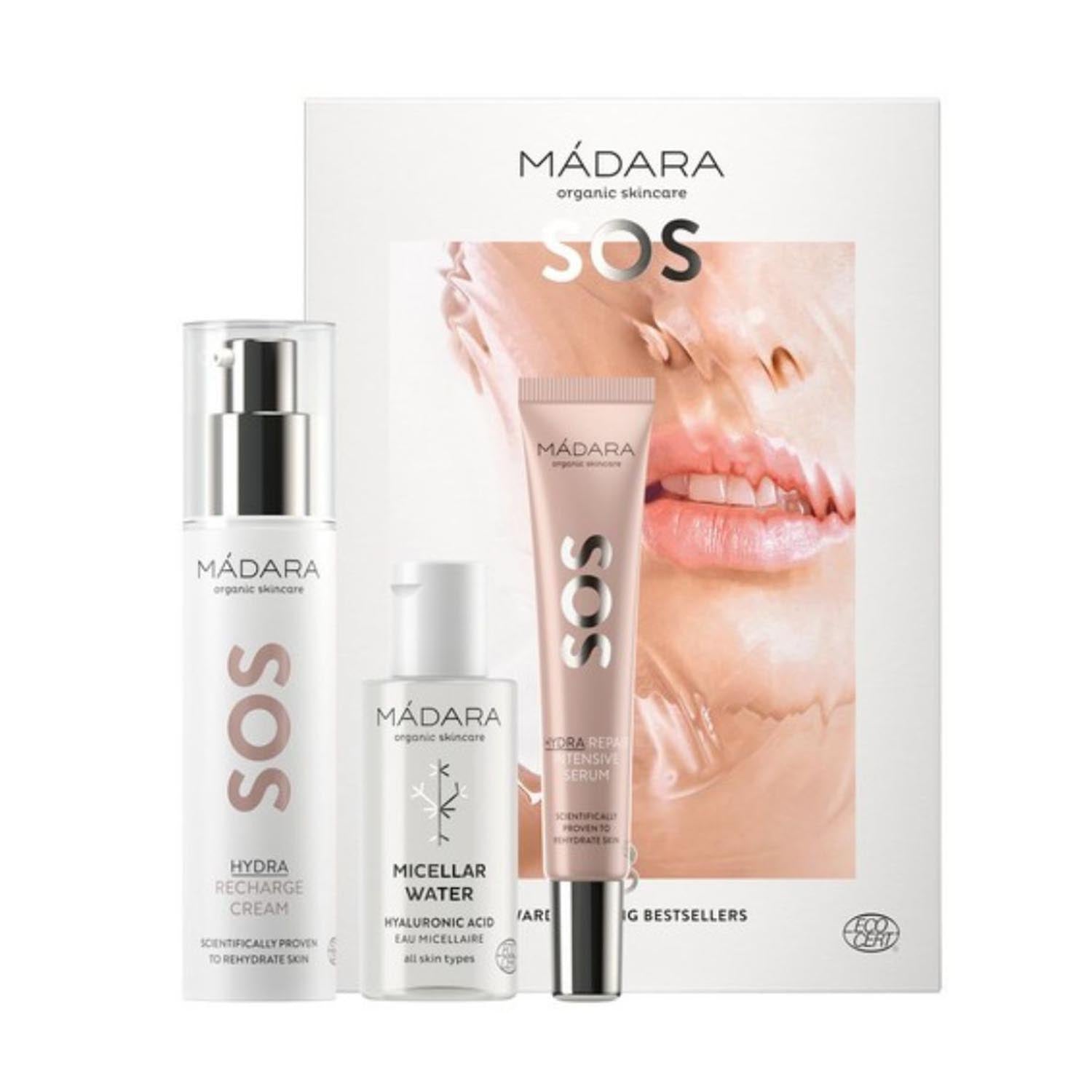 MADARA SOS HYDRA RECGARGE CREMA PACK 1UN + AGUA MICELAR 1U + SERUM PACK