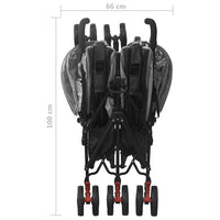 vidaXL Carrinho de bebé para gémeos aço cinzento-claro