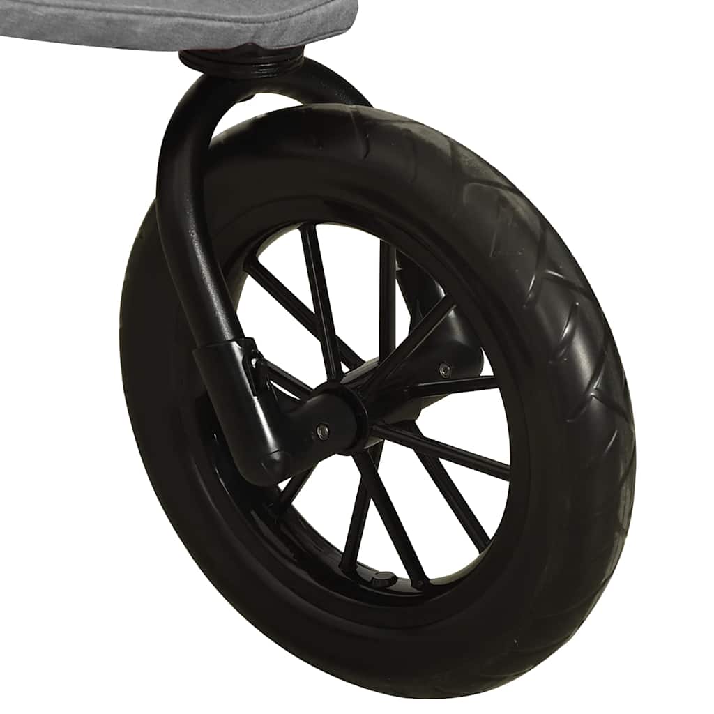vidaXL Carrinho de bebé aço cinzento-claro