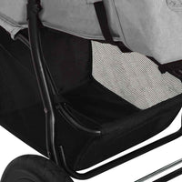 vidaXL Carrinho de bebé aço cinzento-claro