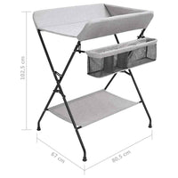 vidaXL Mesa muda-fraldas ferro cinzento-claro