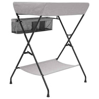 vidaXL Mesa muda-fraldas ferro cinzento-claro