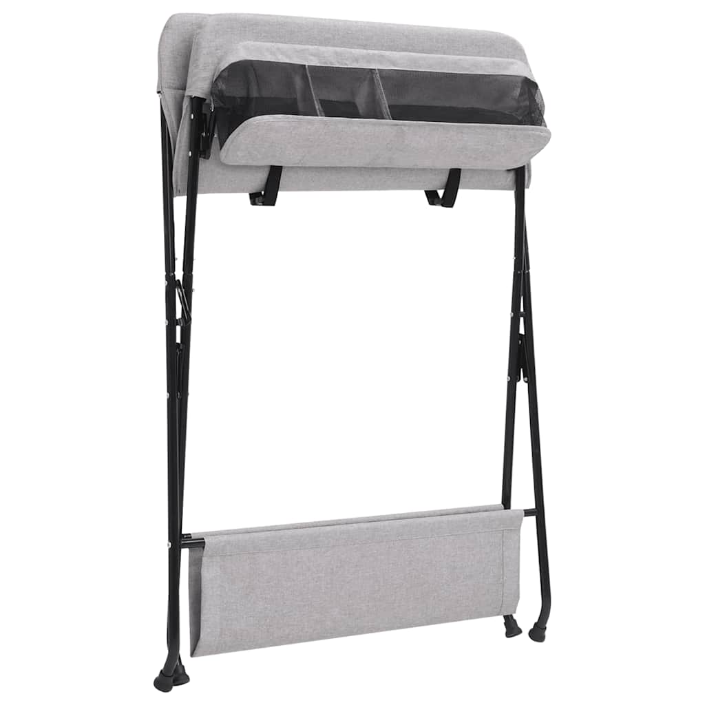 vidaXL Mesa muda-fraldas ferro cinzento-claro