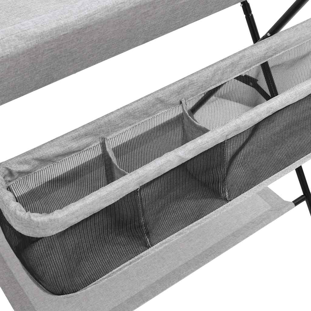 vidaXL Mesa muda-fraldas ferro cinzento-claro