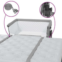 vidaXL Cama de bebé com colchão tecido de linho cinzento-claro