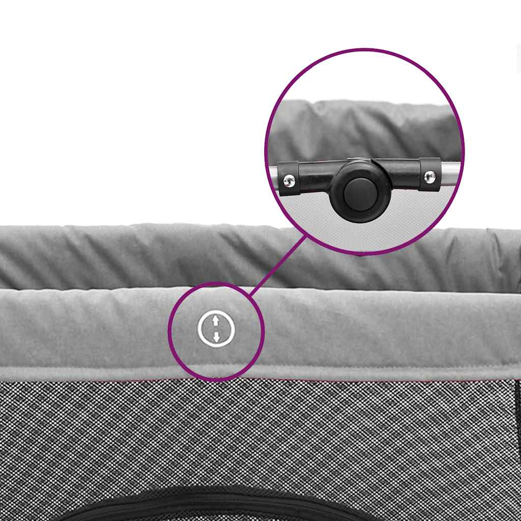 vidaXL Parque para bebés com colchão tecido de linho cinzento-claro