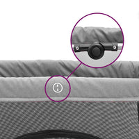 vidaXL Parque para bebés com colchão tecido de linho cinzento-claro