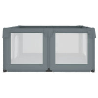 vidaXL Parque para bebés com 2 portas tecido Oxford cinzento-claro