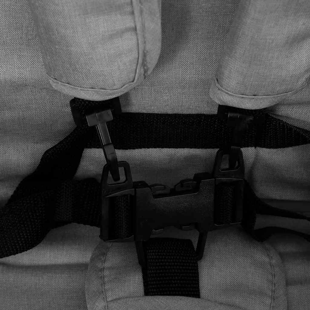 vidaXL Carrinho de bebé para gémeos aço cinzento-claro