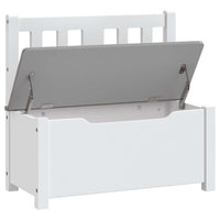 vidaXL Banco de arrumação infantil 60x30x55 cm MDF branco e cinzento